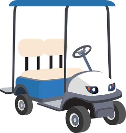 blue golf cart white background clipart