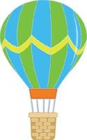 blue green hot air balloon clipart