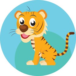 blue icons cartoon tiger wild animal clipart