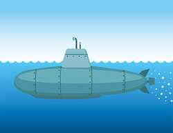 blue submarine clipart