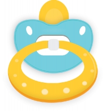 blue yellow baby pacifier clipart
