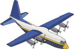 blue yellow twin engine turbo prop airplane 519
