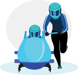 bobsleigh starter winter sports clipart
