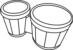 Bongo Drums Musical Instrument Outline Clipart
