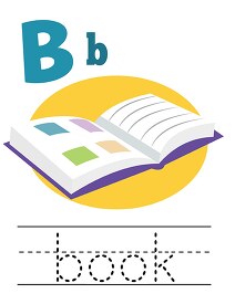 book with alphabet letter B Upper lower case children writing pr