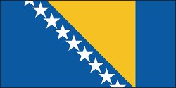 Bosnia Herzegovina flag flat design clipart