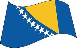 Bosnia Herzegovina flag flat design wavy clipart