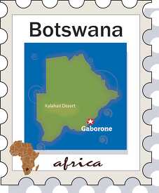 botswana africa stamp map