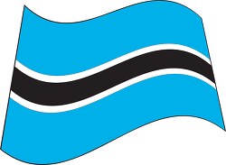 Botswana flag flat design wavy clipart