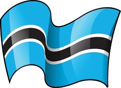 Botswana wavy country flag clipart