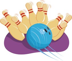bowling ball hitting pins clipart-317