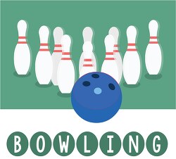 bowling ball with pins word bowling clipart