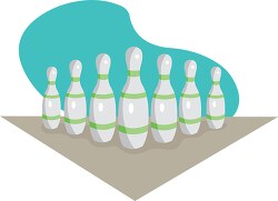 bowling pins lined up with background color clipart