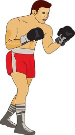 boxer holding gloves to bloxk punch clipart