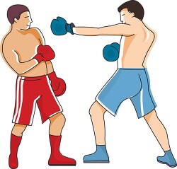 boxer tries to make contact with other boxer misses clipart