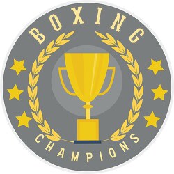 boxing champion medal logo clipart