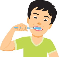 Boy brushing his teeth clipart