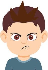 Boy character angry expression clipart