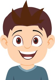 boy character exited expression clipart