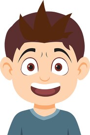 Boy character frightened expression clipart