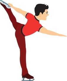 boy doing figure skating winter sports clipart