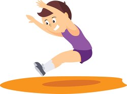 boy doing long jump track and field clipart