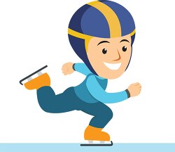 boy doing speed skating winter sports clipart