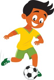 boy football player kicking football clipart