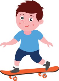 boy having fun skateboarding clipart