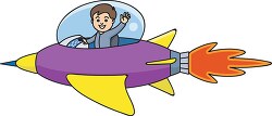 boy in spaceship cartoon clipart