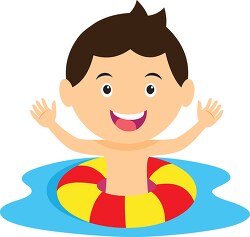 boy in swimming pool water sports clipart 517