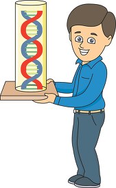boy make dna structure for science class project