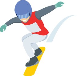 boy on snowboard winter sports clipart