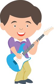 boy playing electric guitar guitar clipart