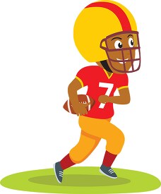 boy playing football sports clipart