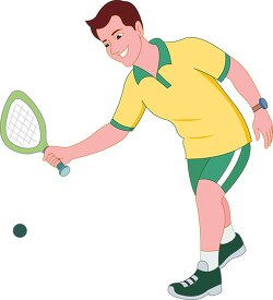 boy playing racquetball clipart image