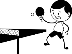 boy playing table tennis outline clipart