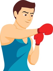 boy practicing boxing clipart