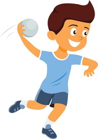 boy preparing to throw handball clipart