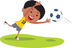 boy reaching catching ball soccer clipart