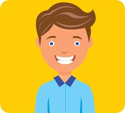 boy smiling showing his bright white straight teeth clipart