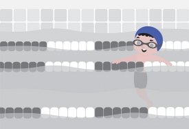 boy swimming laps in pool gray color 23