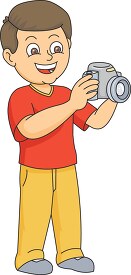 boy taking picture with a camera