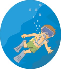 boy underwater with scuba equipment