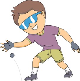 boy wearing protective goggles playing handball clipart