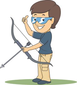 boy with bow and arrow archery clipart