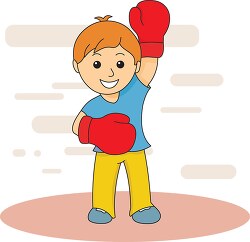 boy with boxing gloves cartoon
