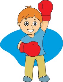 boy with boxing gloves cartoon