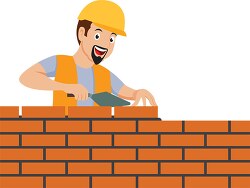 brick layer building wall clipart