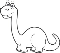 brontosaurus dinosaur cartoon outine clipart